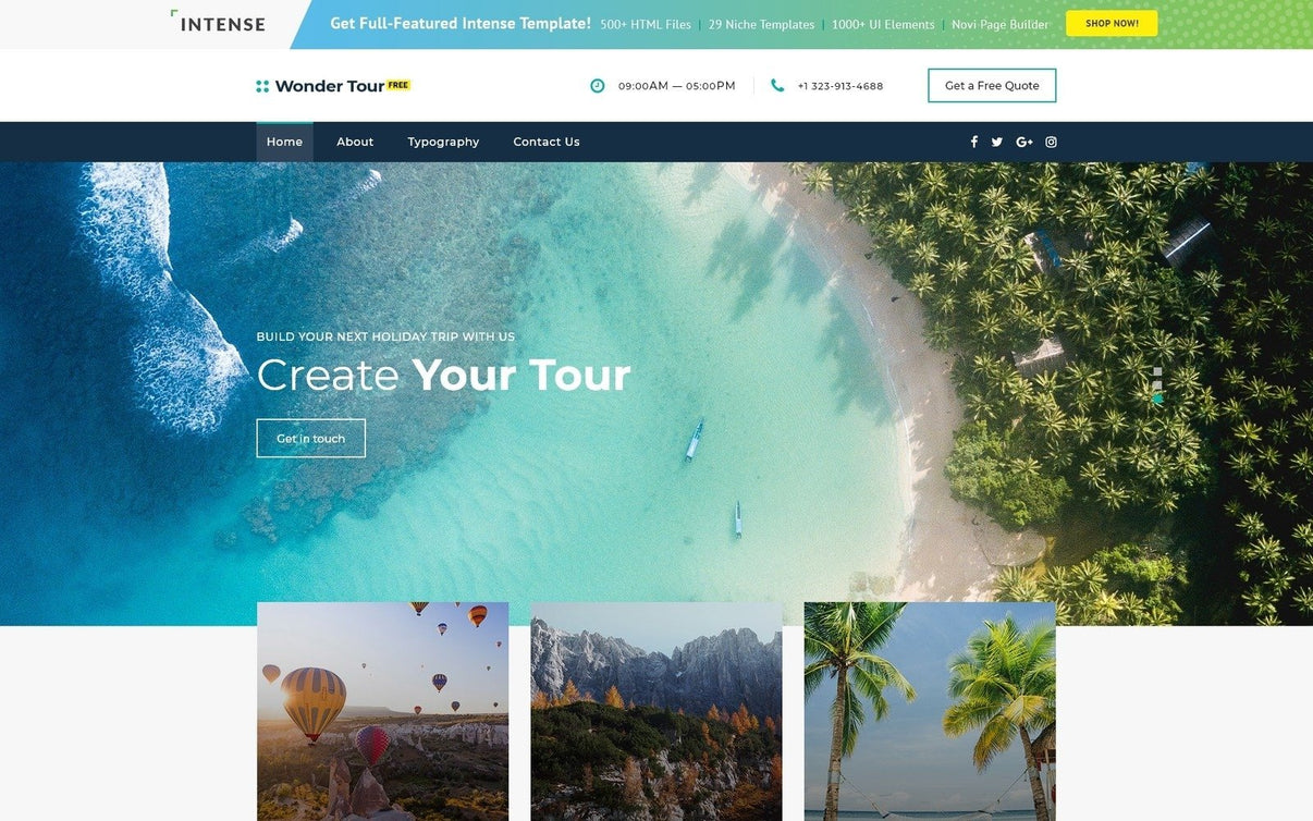 Modello di sito web con tema di viaggio jQuery gratuito - Ecom Necks