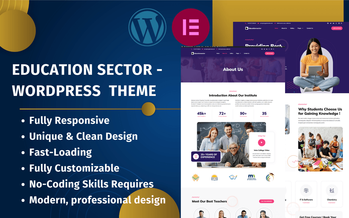Settore dell'istruzione - Tema WordPress educativo gratuito - Ecom Necks
