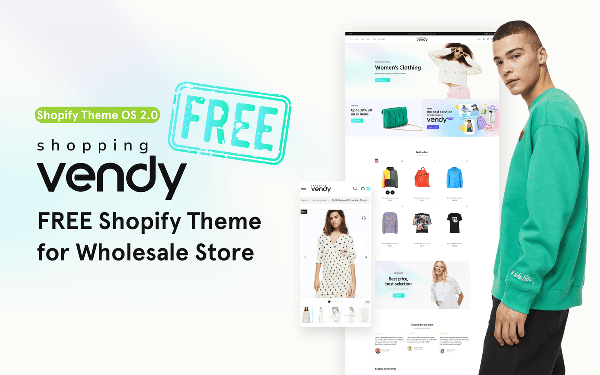 Tema gratuito per il negozio di shopping Vendy - Ecom Necks